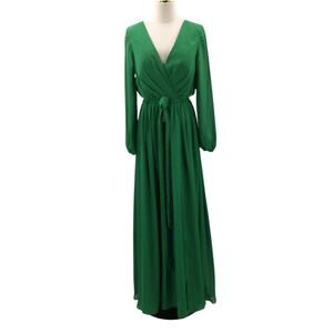 AW BRIDAL 10 L green wedding guest bridesmaid formal party maxi dress NEW B141